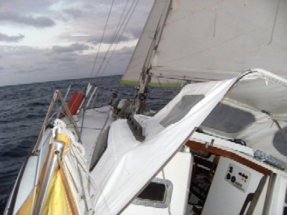 El Anthinea II en el cruce del Atlántico